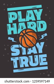 Basketball Thured Slogan T Shirt Print Design Vektorgrafik