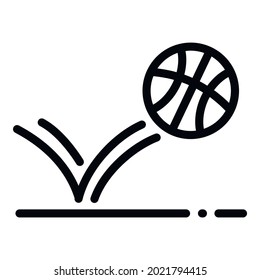 Basketball throw ball icon. Outline Basketball throw ball vector icon for web design isolated on white background