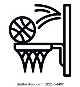Basketball throw icon. Outline Basketball throw vector icon for web design isolated on white background