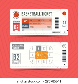 Basketball Ticket Card modern element design