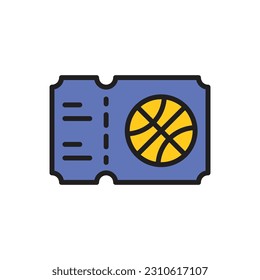 Ilustración vectorial del icono del boleto de baloncesto