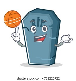 With basketball tombstone character cartoon object