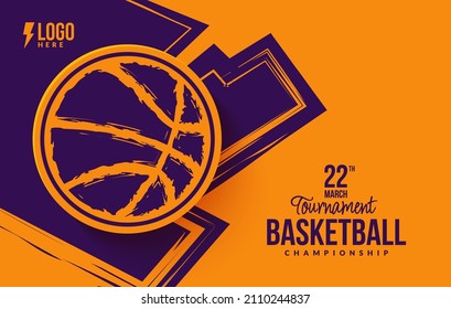 Basketball tournament background, Abstract sport symbol template design, Banner for sport event vector illustrations