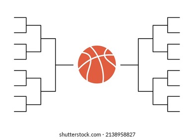 Basketball Tournament bracket templates on white background.