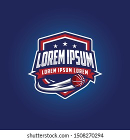 Basketball Tournament Championship League Sports Logo, A Symbol Of A Sports Logo With A Dark Background. American Sport Logo.