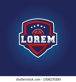 Basketball Tournament Championship League Sports Logo, a symbol of a sports logo with a dark background. American Sport Logo.