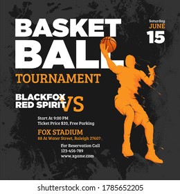 Basketball Tournament Flyer Design Template