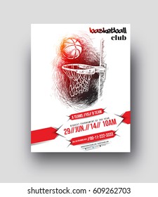 Basketball Tournament Flyer & Poster Template, Vector Illustration.