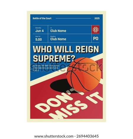 Basketball tournament flyer poster template design
