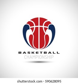 Basketball Tournament Icon. Basketball Logo Vector Illustration. Sport Poster Concept.