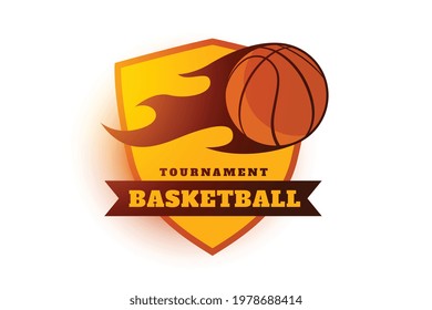 basketball tournament label design symbol