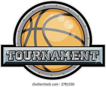 A basketball tournament logo