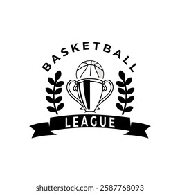 Basketball Tournament logo championship. Vintage Basketball logo design vector template