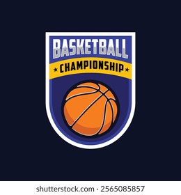 Basketball tournament logo template vector