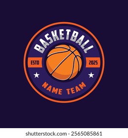 Basketball tournament logo template vector