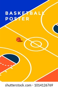 Basketball tournament, minimal sport poster design. Vector illustration.