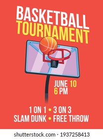 Basketball tournament, modern sports posters design. Vector illustration.