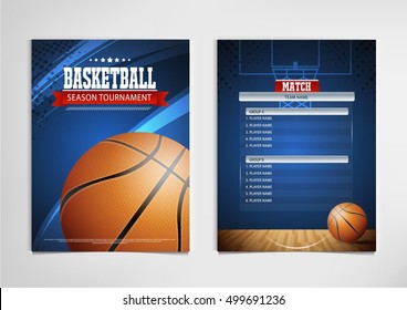 Basketball tournament, modern sports posters vector design.