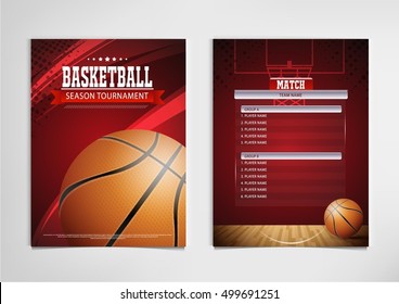 Basketball tournament, modern sports posters vector design.
