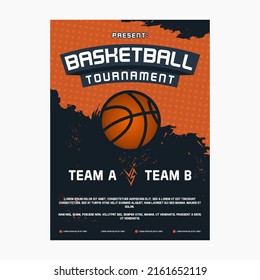 Basketball tournament poster template design