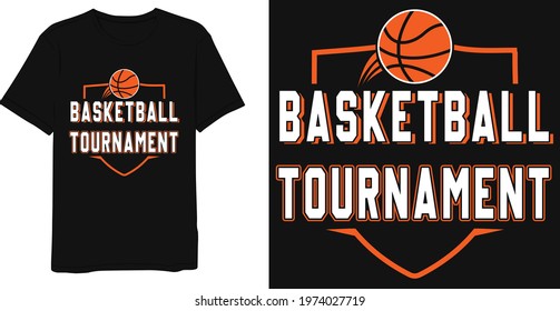 basketball tournament t-shirt design with black background