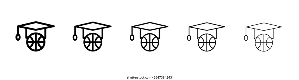 Basketball training icon flat illustration set logo