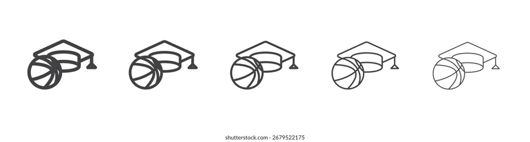 Basketball training icon Line graphics illustration symbol