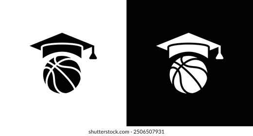 Basketball training icon Thin line illustration set