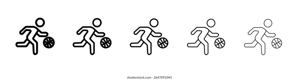 Basketball training icon vector outline symbol or illustration
