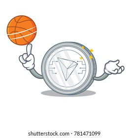 With basketball Tron coin character cartoon