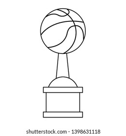 Basketball trophy cup championship in black and white