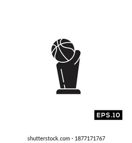 Basketball trophy Icon. Basketball Silhouette Sign Logo Vector