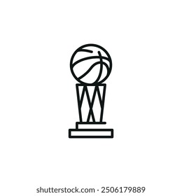 Basketball-Trophäen-Symbol. Einfaches Basketball-Pokal-Symbol für Social Media, App und Webdesign. Vektorgrafik