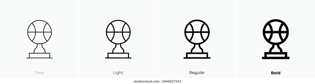 basketball trophy icon. Thin, Light Regular And Bold style design isolated on white background