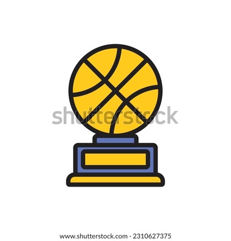 Basketball Trophy Icon Vector Illustration