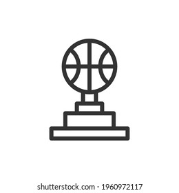Basketball trophy line icon in trendy style. Stroke vector pictogram isolated on a white background. Basketball trophy premium outline icons.