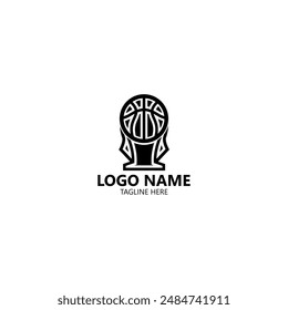 Vector de diseño de logotipo de trofeo de baloncesto