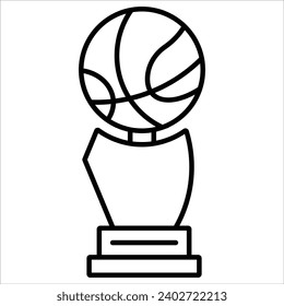 Basketball Trophy, premium award icon in line style. High quality outline symbol of achievement