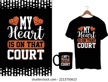 Basketball T-Shirt Design. Basketball auffälliges T-Shirt-Design.