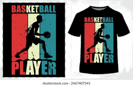 Basketball t-shirt design in illustration, Eps_10.	