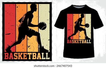 Basketball t-shirt design in illustration, Eps_10.	