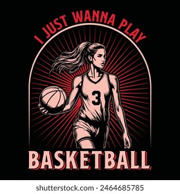 Basketball T-Shirt Design: Vintage Typography Vector Art