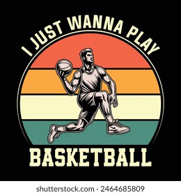 Basketball T-Shirt Design: Vintage Typography Vector Art
