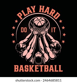 Basketball T-Shirt Design: Vintage Typography Vector Art