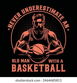 Basketball T-Shirt Design: Vintage Typography Vector Art