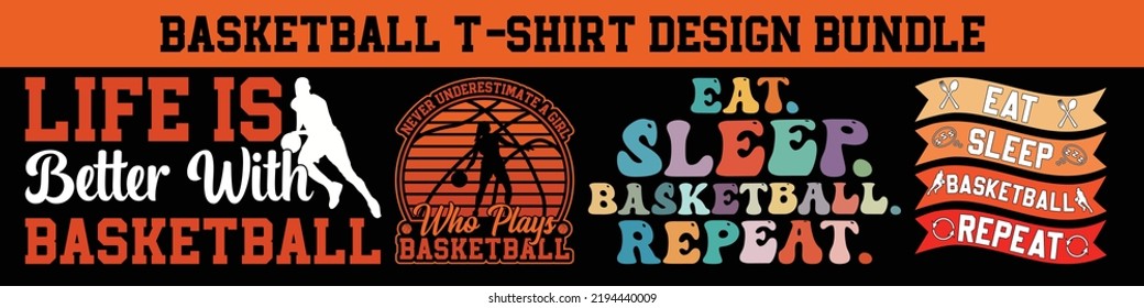 Basketball T-Shirt Designs Bundle Sports Apparel, Vector Poster, Playoffs Shirt, Basketball Tshirt Design, Basketball Lover, Finals Shirt, Template