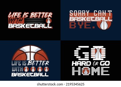 Basketball T-Shirt Designs Bundle Sports Apparel, Sports vector bundle, t-shirt design for a basketball Player and Fan.
