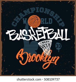 Basketball t-shirt print design for apprel