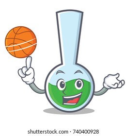 With basketball tube laboratory character cartoon