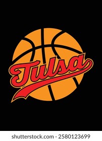 Basketball Tulsa City Vintage Art File